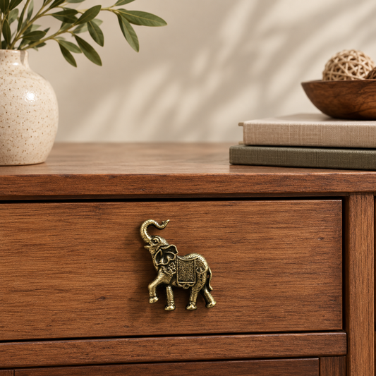 Elephant Brass Cabinet Knobs – Set of 2 or 4