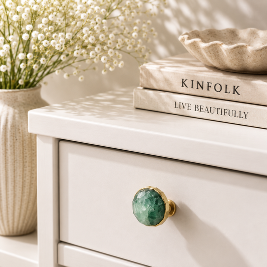 Green Fluorite Cabinet Knobs - Set of 4
