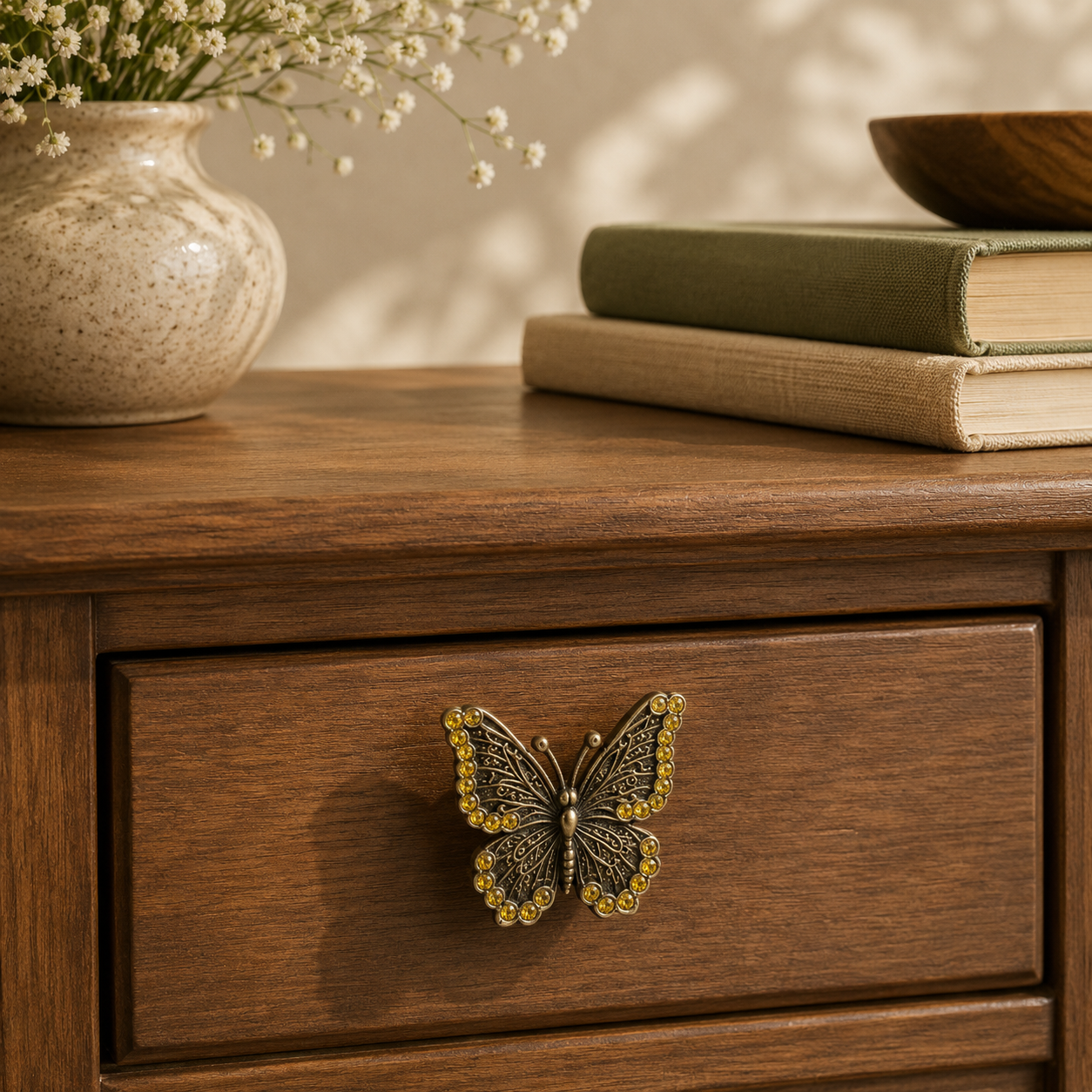 Butterfly Brass Cabinet Knobs – Set of 2 or 4