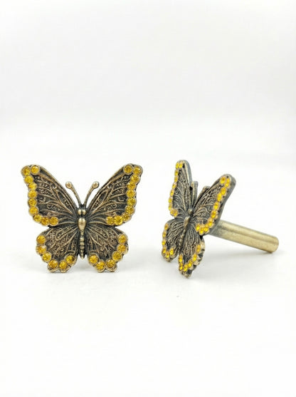 Antique Brass Butterfly Drawer Knobs