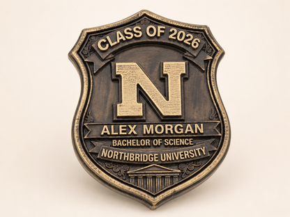 Graduation Plaque | Electroformed brass graduation keepsake