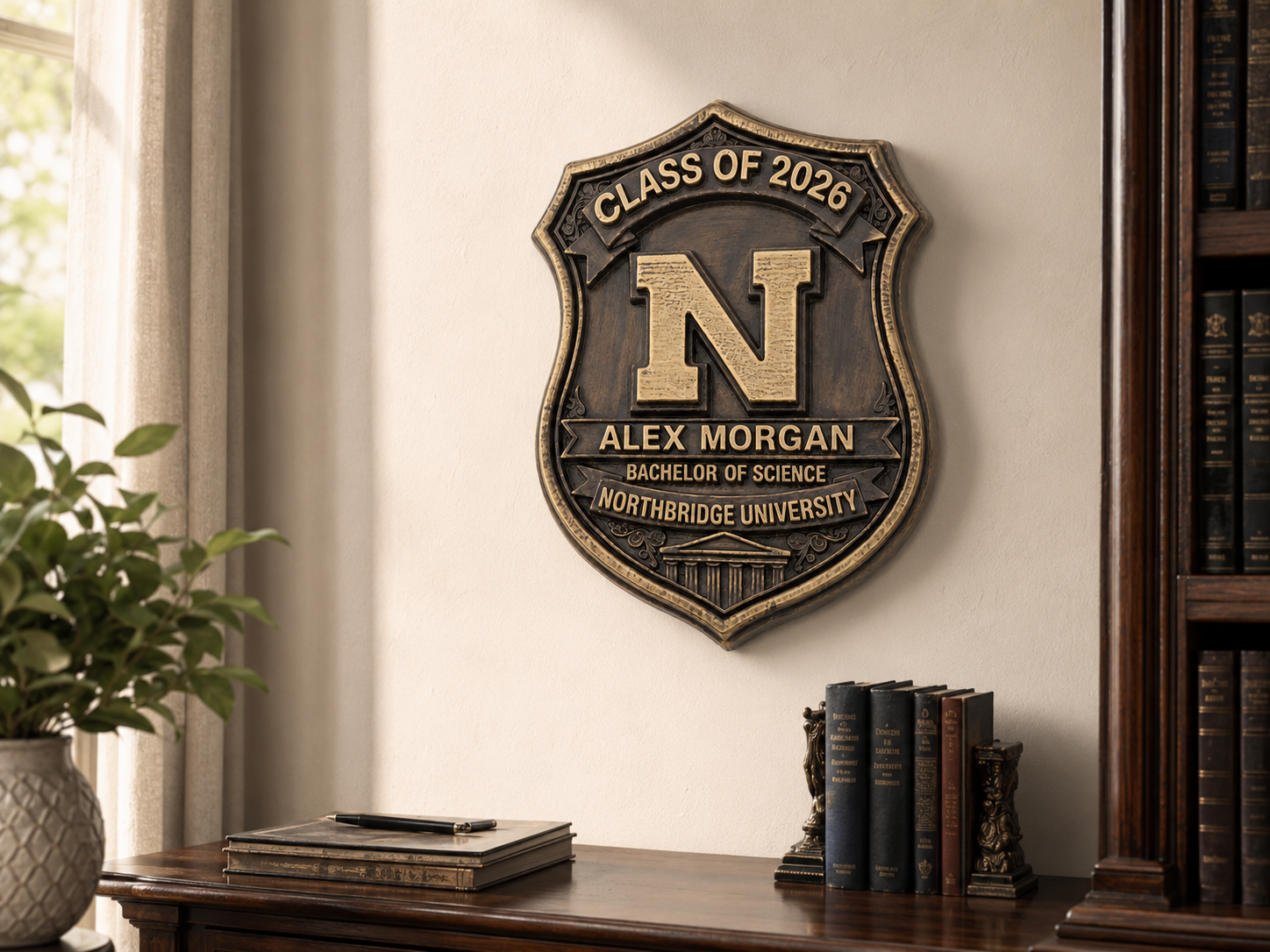 Graduation Plaque | Styled display, personalized graduation gift