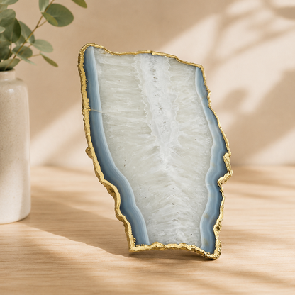 Grey Agate Cheese Platter – finish options, gold, silver, rose gold