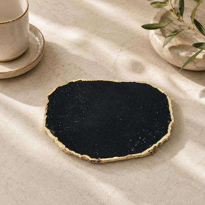 Black Galaxy Granite Cheese Platter – finish options, gold, silver, rose gold