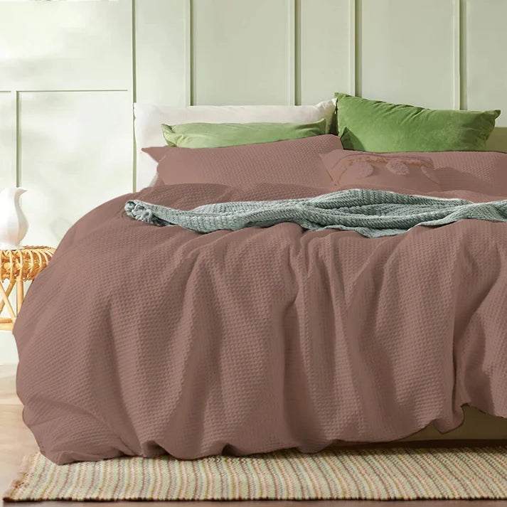 Waffle Weave Pure Linen Duvet Cover Sets | 3 Piece Duvet Cover Set | Handmade