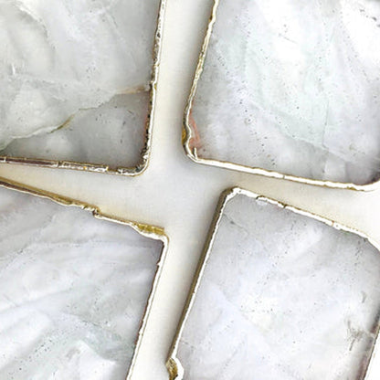 Clear Quartz/Gemstone/Semi-precious stone/Agate - Set of 4 large coasters/Personalised Momentos