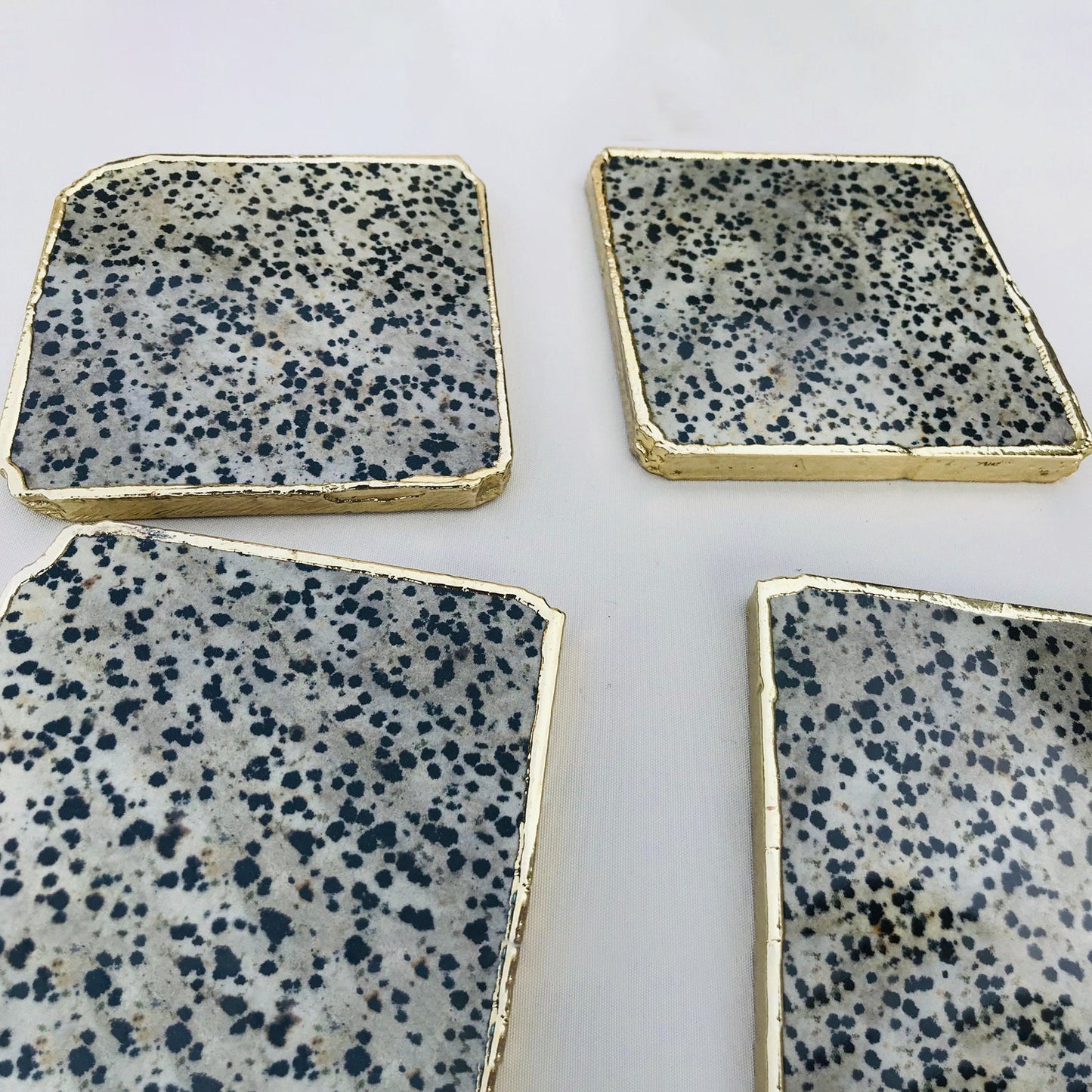 Dalmatian Jasper/Gemstone/Semi-precious stone/Agate - Set of 4 Large Coasters/Personalised Momentos