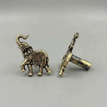 Antique Brass Elephant Drawer Knobs