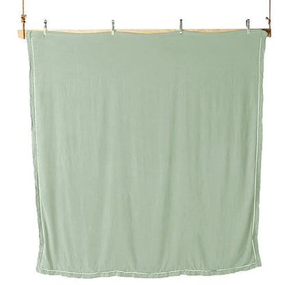 Embroidered Edge Sage Green 100% Pure Linen | Linen Cotton Mix | 3 Piece Duvet Cover Set | 4 Piece Sheet Set | Handmade | Pre-washed | Soft