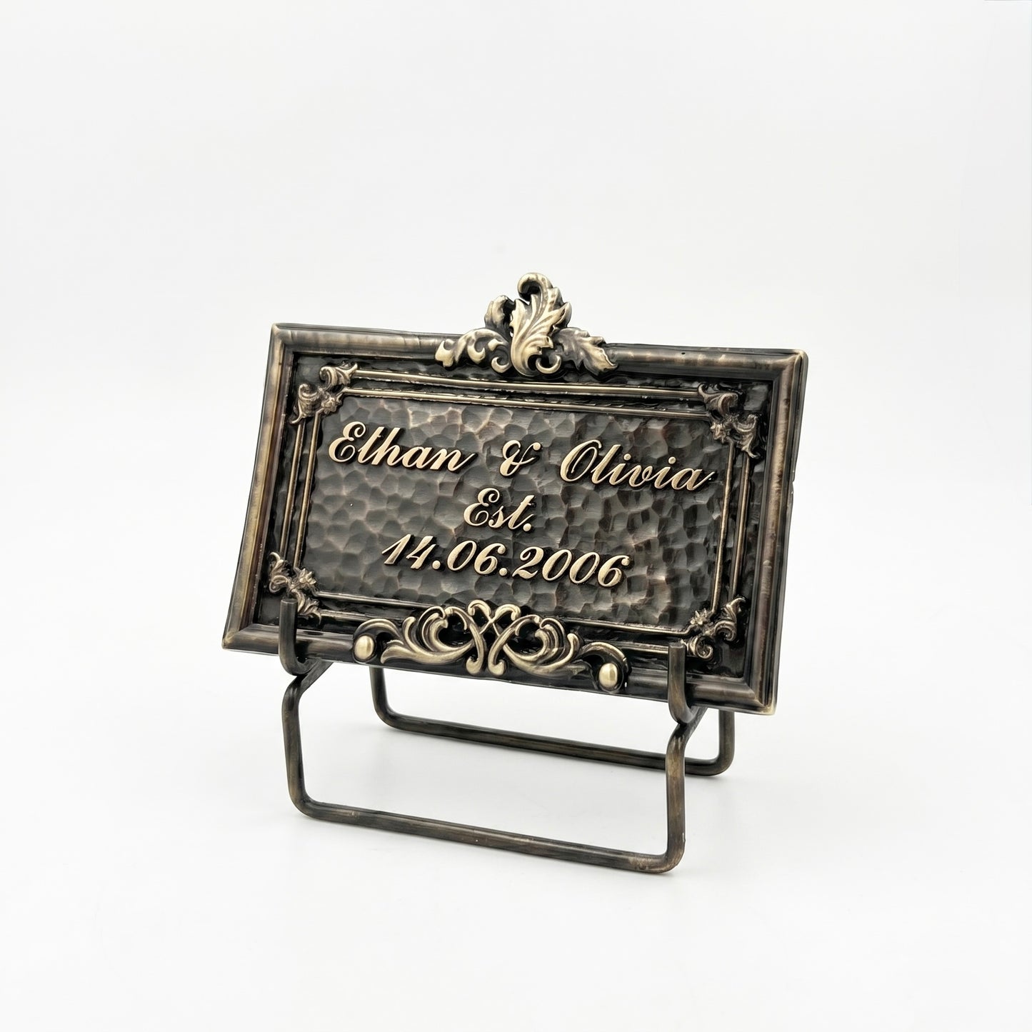 Family Name Plaque | Electroformed antique brass lettering