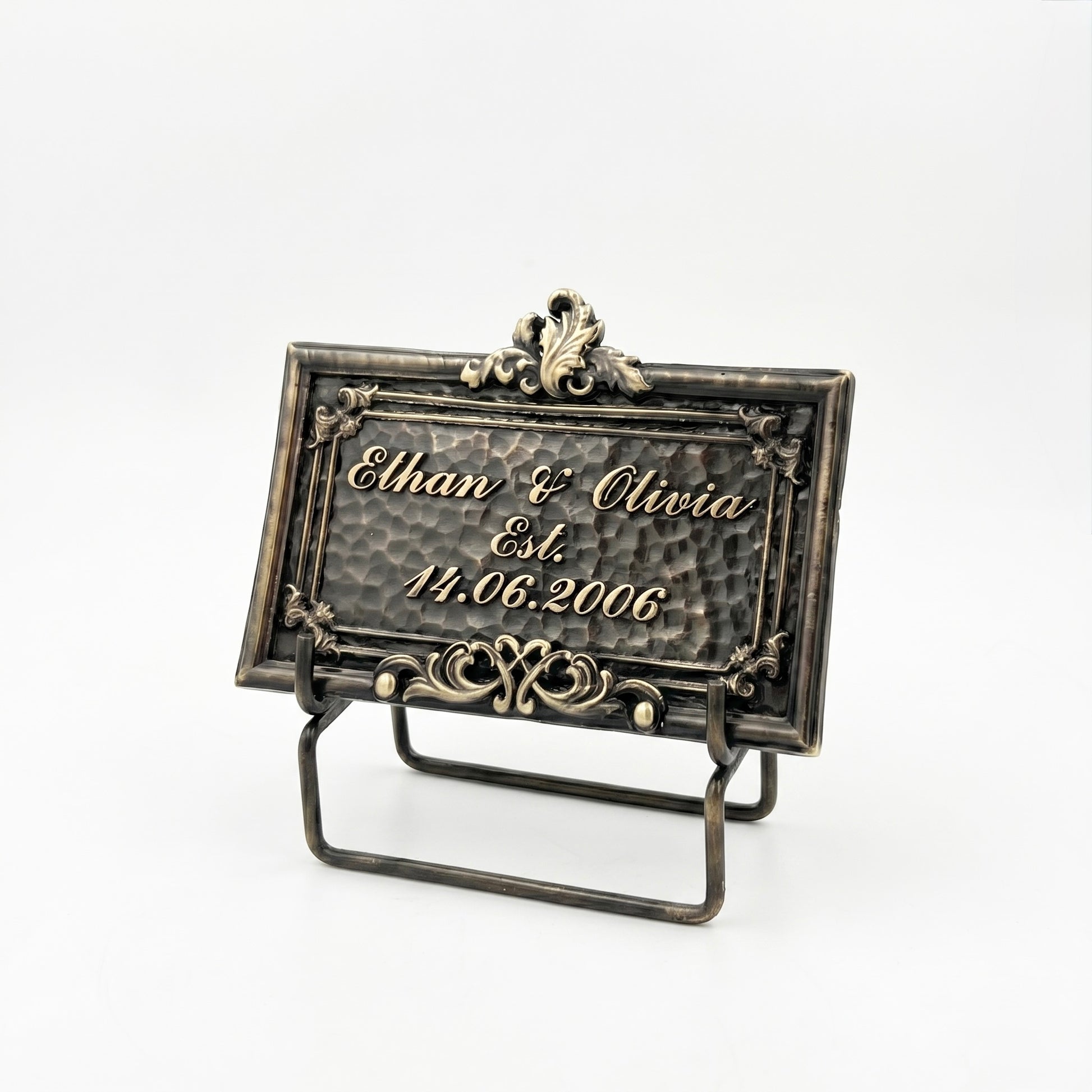 Family Name Plaque | Electroformed antique brass lettering