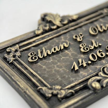 Family Name Plaque | Custom name and year, handcrafted