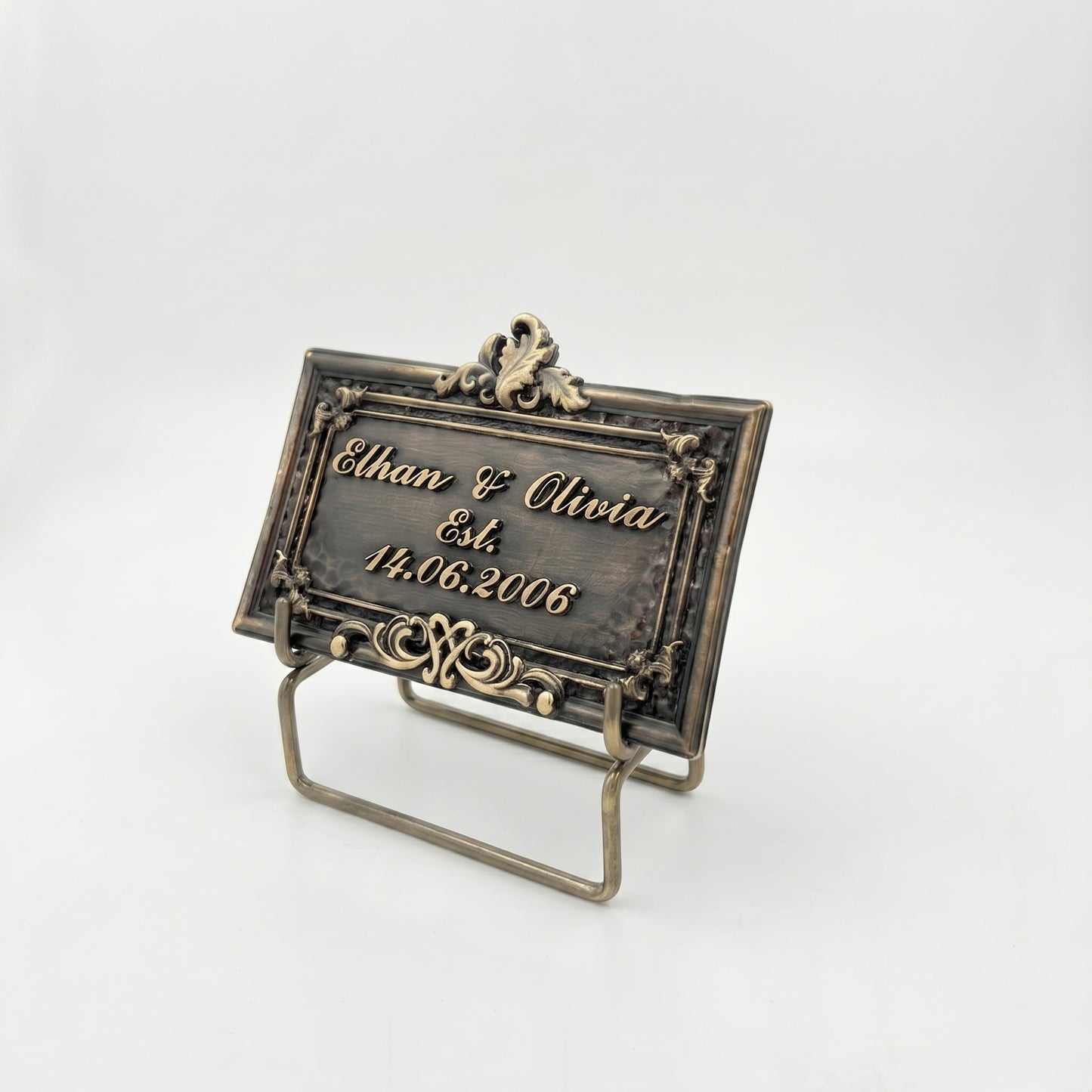 Wedding Plaque | Handcrafted antique brass wedding keepsake