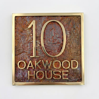House Number Plaque | Custom house number and street name in brass