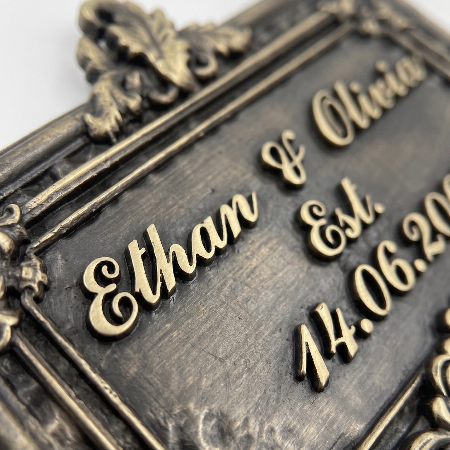 Wedding Plaque | Styled wall display, antique brass