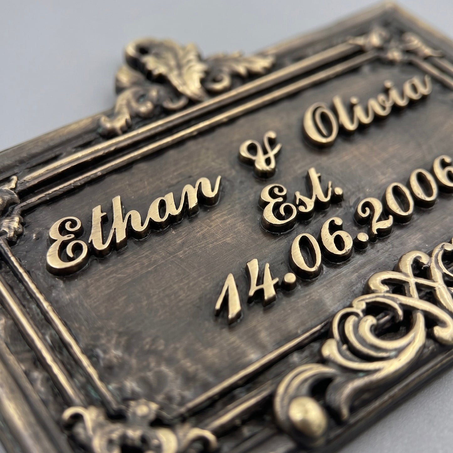 Wedding Plaque | Custom couple's name plaque in brass