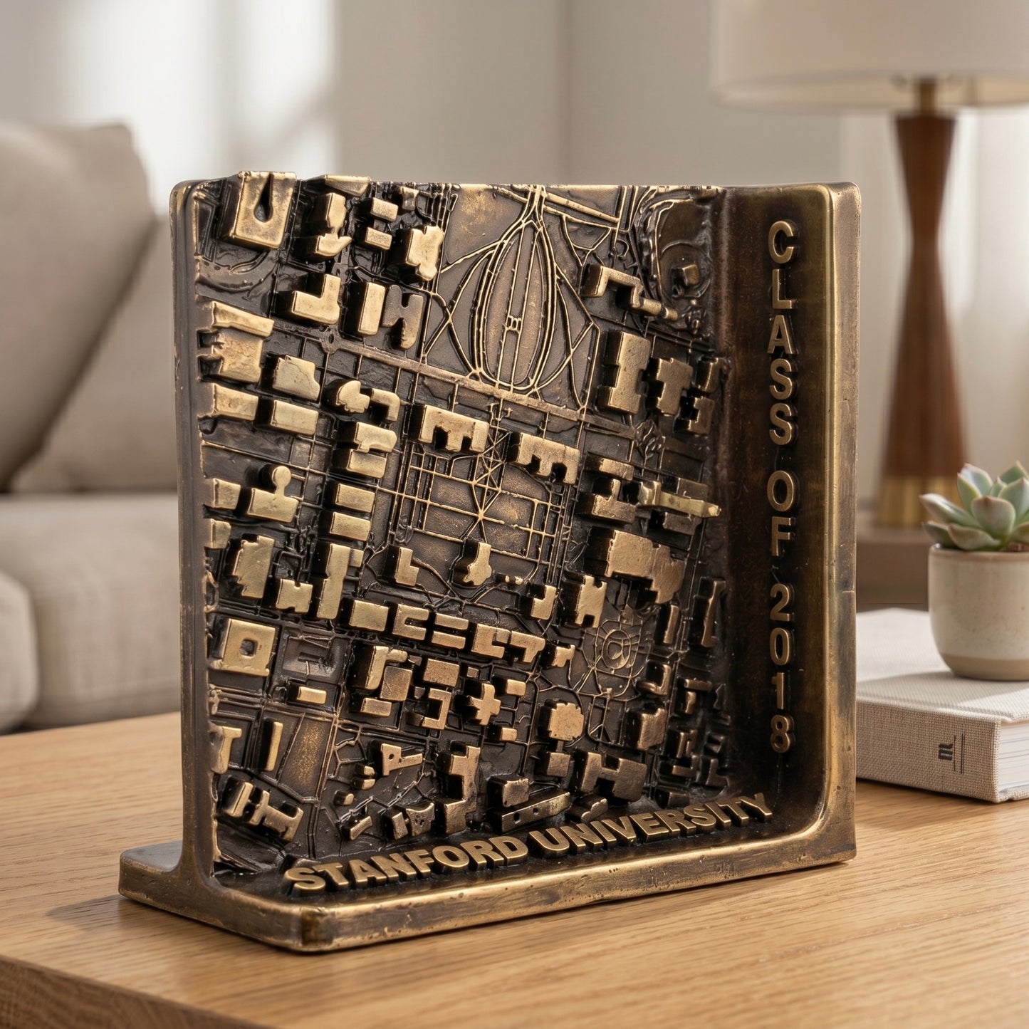 3D Map Plaque | Three-dimensional map detail, electroformed brass