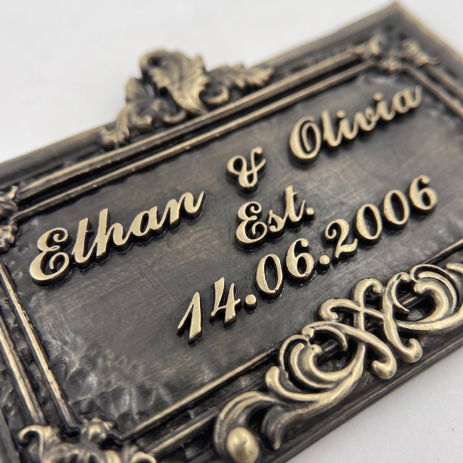 Wedding Plaque | Wedding gift in antique brass, India