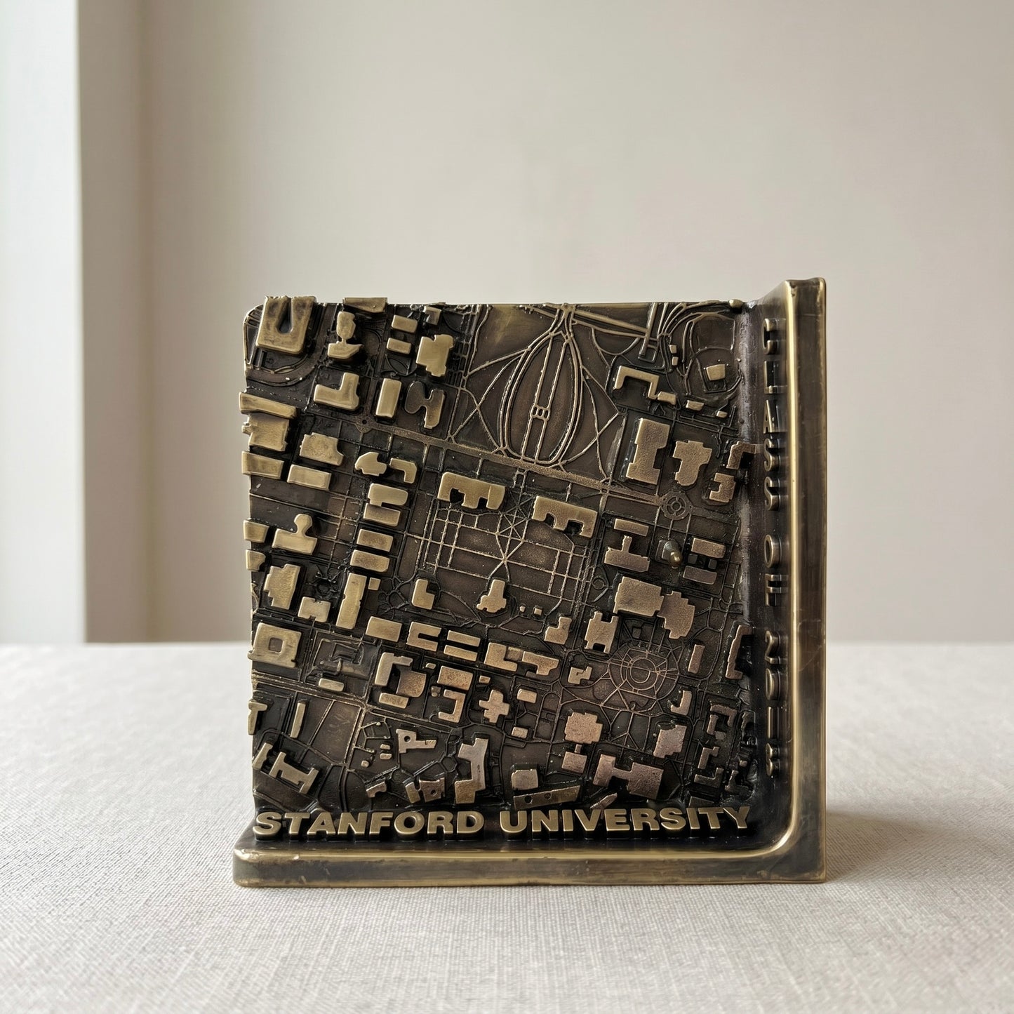 3D Map Plaque | Custom location map in antique brass