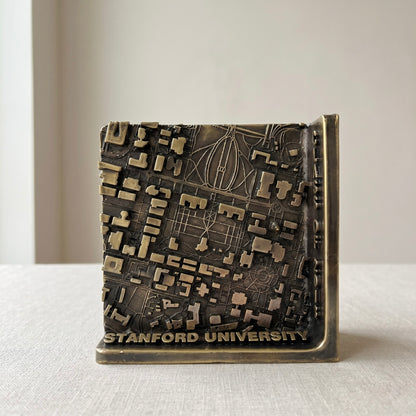 3D Map Plaque | Custom location map in antique brass