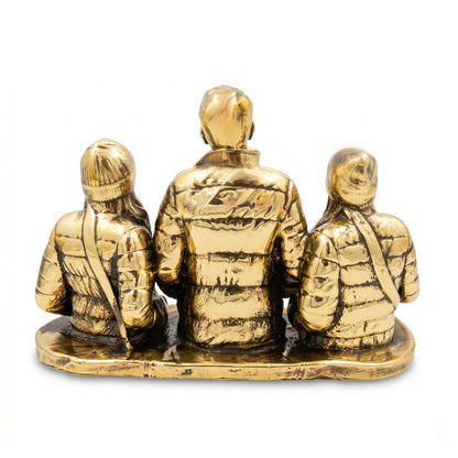 Custom Brass 3D Figurine from Photo | Personalized Metal Portrait Sculpture | Custom Family & Pet Statue