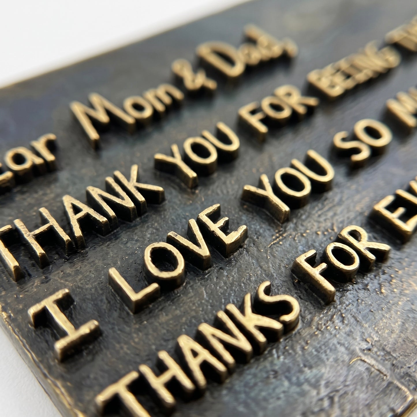 Handwritten Note Plaque | Custom handwriting plaque in antique brass