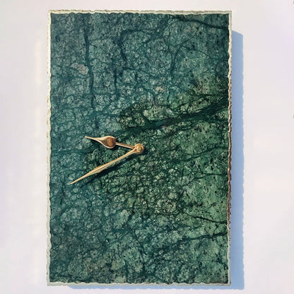 Green Marble Large Wall Clock/Personalised Momento