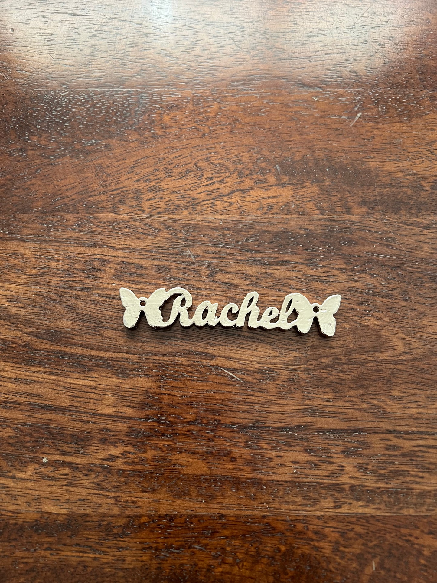 Custom name christmas ornament | gold butterfly stocking tag personalised decor | set of 2 or 4