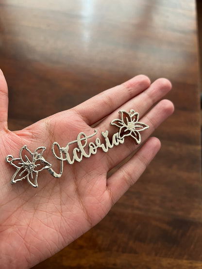 Custom name christmas ornament | gold butterfly stocking tag personalised decor | set of 2 or 4