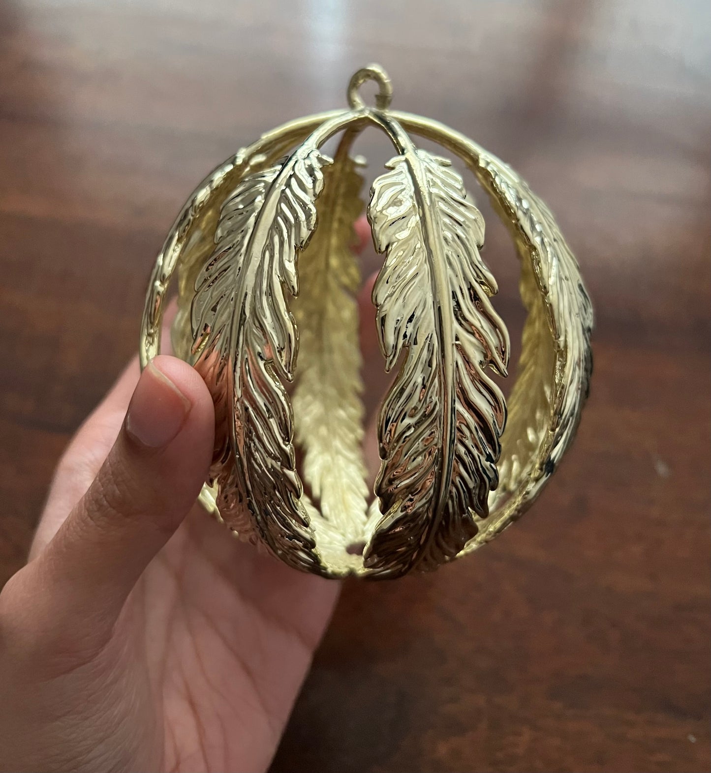 Leaf ball Christmas ornament | metallic tree ball ornament in gold, silver and antique | set of 2 or 4