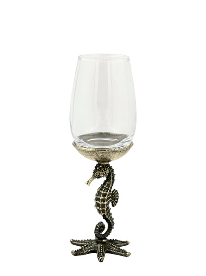 Seahorse Wine Glasses | Designer Statement Drinkware | Set of 2 / Set of 4