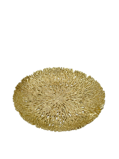 Coral inspired decorative metal tray | Gold and silver tray decor for home