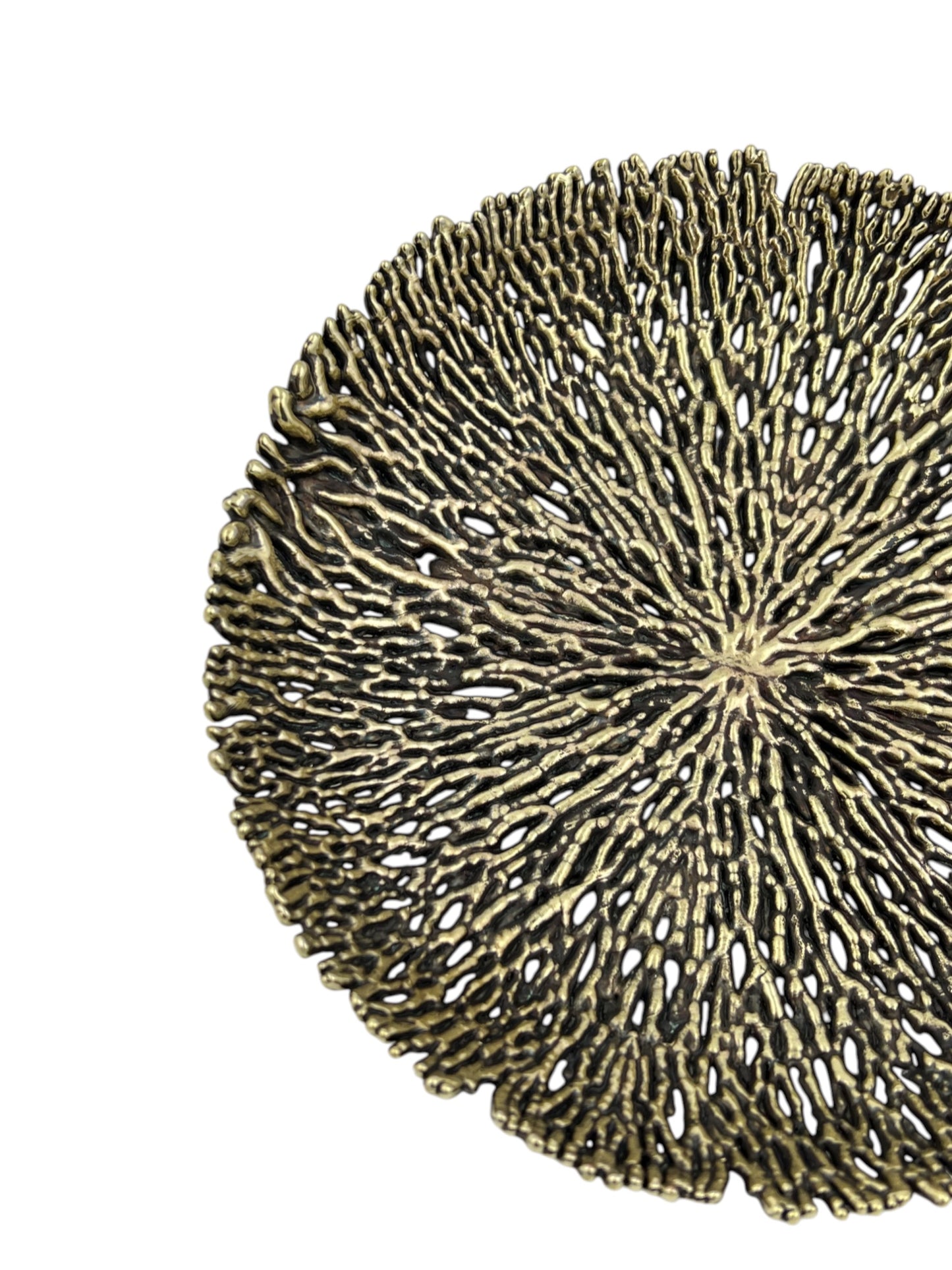 Coral inspired decorative metal tray | Gold and silver tray decor for home