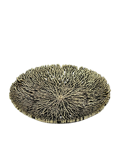 Coral inspired decorative metal tray | Gold and silver tray decor for home