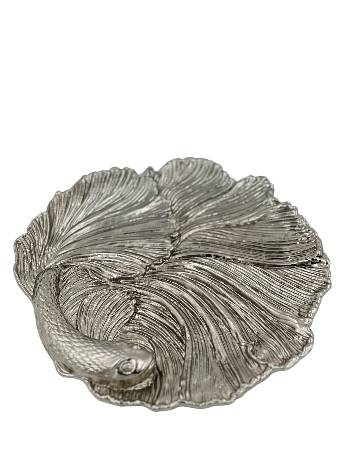 Fish decorative metal tray | gold and silver tray decor centrepiece