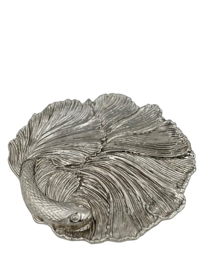 Fish decorative metal tray | gold and silver tray decor centrepiece