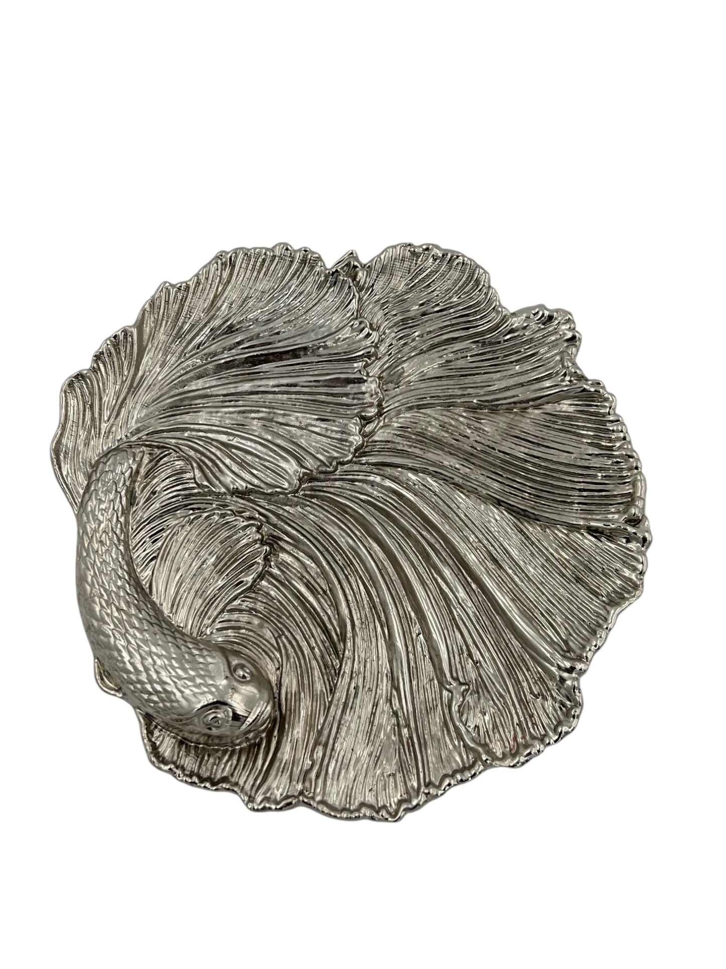 Fish decorative metal tray | gold and silver tray decor centrepiece