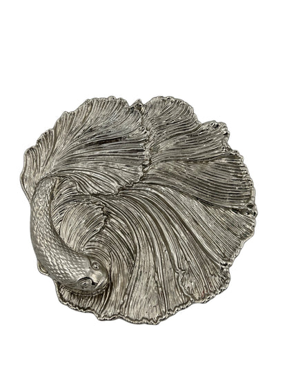 Fish decorative metal tray | gold and silver tray decor centrepiece