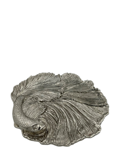 Fish decorative metal tray | gold and silver tray decor centrepiece
