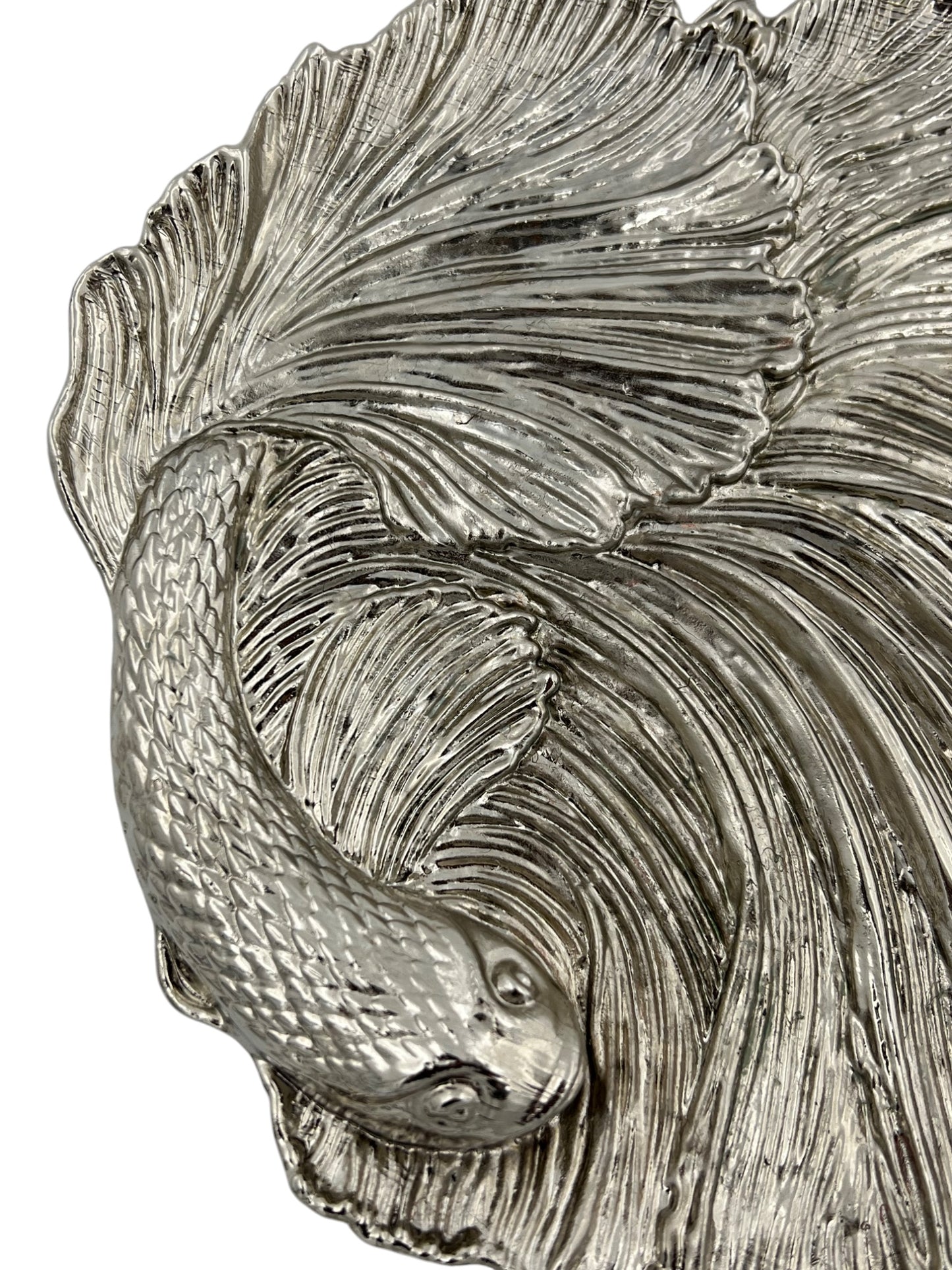 Fish decorative metal tray | gold and silver tray decor centrepiece