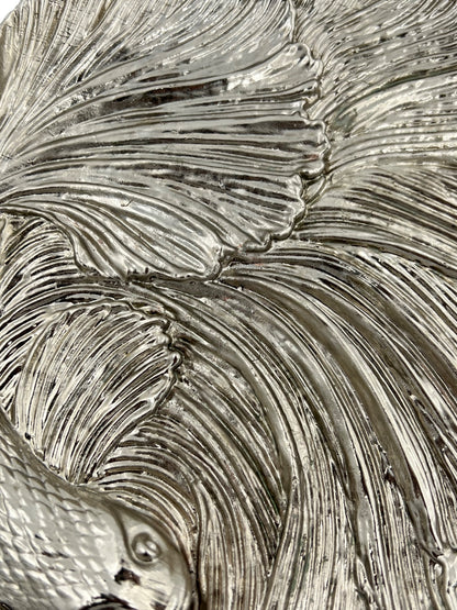 Fish decorative metal tray | gold and silver tray decor centrepiece