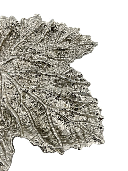 Maple leaf decorative metal tray | Gold leaf Tray and centrepiece decor