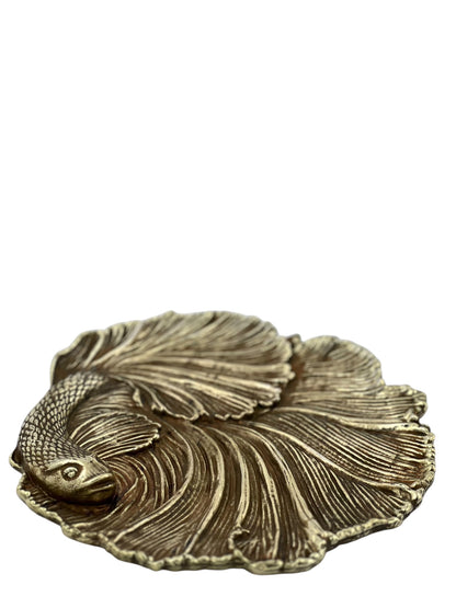 Fish decorative metal tray | gold and silver tray decor centrepiece