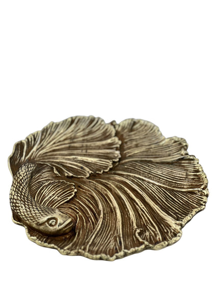 Fish decorative metal tray | gold and silver tray decor centrepiece