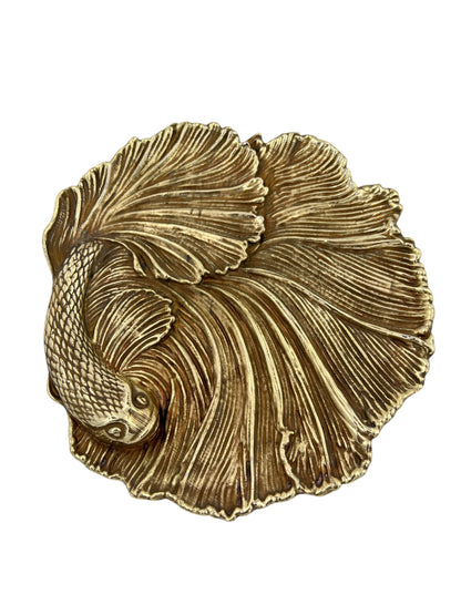 Fish decorative metal tray | gold and silver tray decor centrepiece