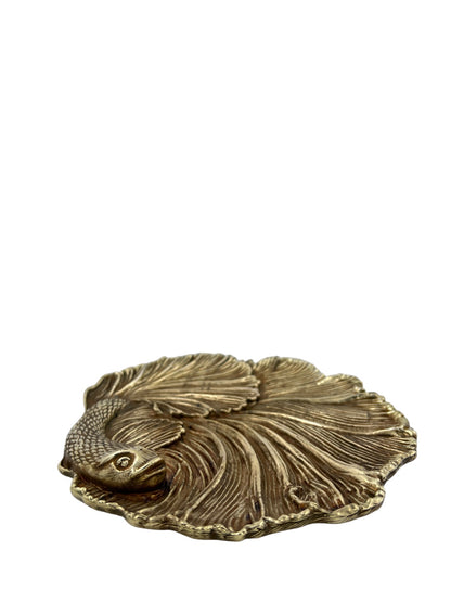 Fish decorative metal tray | gold and silver tray decor centrepiece