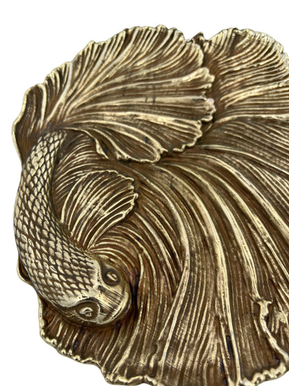 Fish decorative metal tray | gold and silver tray decor centrepiece