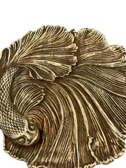 Fish decorative metal tray | gold and silver tray decor centrepiece