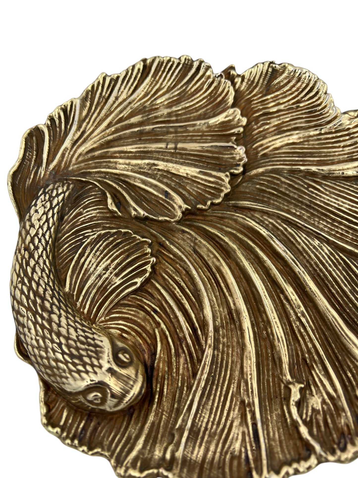 Fish decorative metal tray | gold and silver tray decor centrepiece