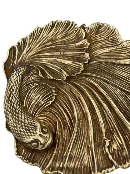 Fish decorative metal tray | gold and silver tray decor centrepiece